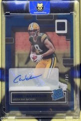 2022 Panini Clearly Donruss – Rated Rookie AU Christian Watson Blue /99 Packers