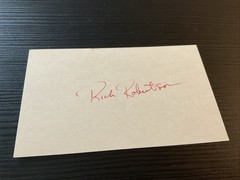 RICH ROBERTSON SIGNED AUTOGRAPH 3X5 INDEX CARD MLB 1966-71 SAN FRANCISCO GIANTS