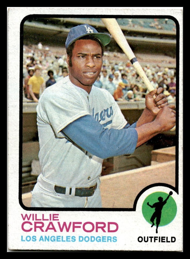 1973 Topps #639 Willie Crawford LOS ANGELES DODGERS FREE SHIPPING