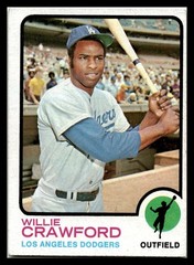 1973 Topps #639 Willie Crawford LOS ANGELES DODGERS FREE SHIPPING