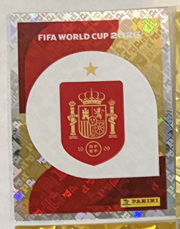 2026 Panini World Cup Sticker Rare Gold Crumple Foil Spain