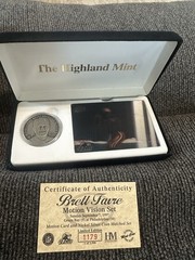 Highland Mint Brett Favre Motion Vision Set Nickel Silver Coin & Motion Card COA