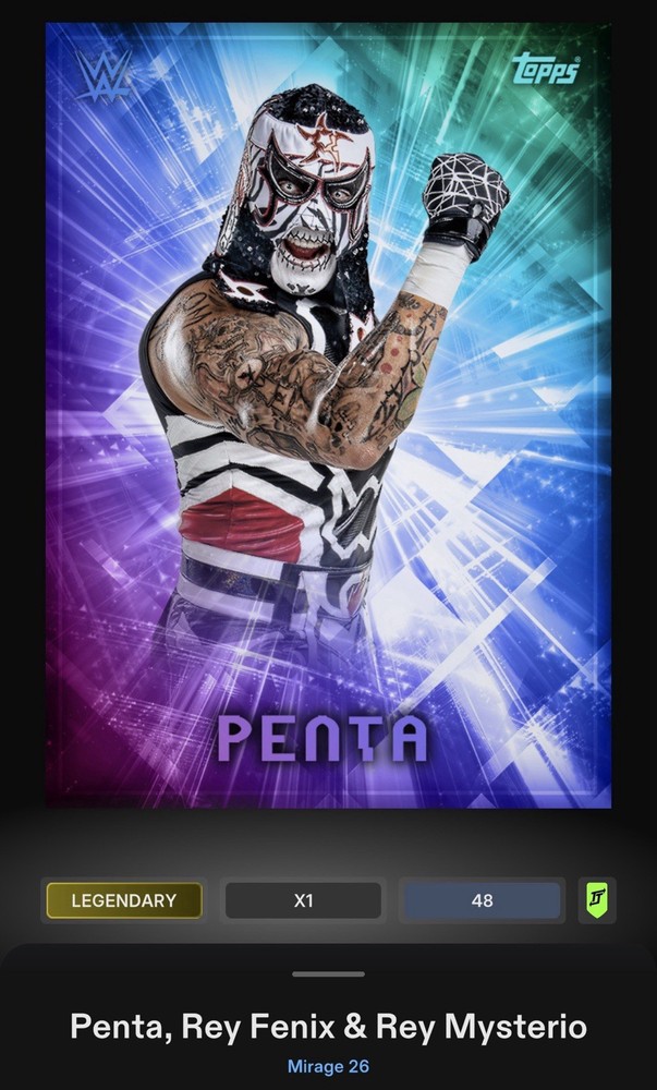 Penta, Rey Fenix, Rey Mysterio Aurora Prismatic Legendary Slam WWE Mirage 26
