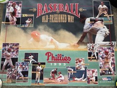 1993 PHILADELPHIA PHILLIES VINTAGE 8 Signed Autographed 19×24 HITTERS Poster