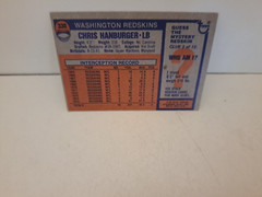 CHRIS HANBURGER 1976 CARD Topps #330 WASHINGTON REDSKINS Tarheels HOF LB EX+