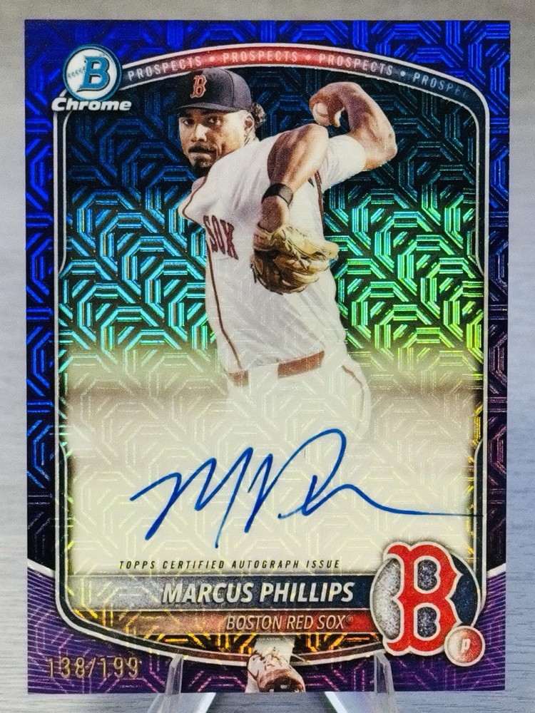 🔥⚾️MARCUS PHILLIPS 2025 Bowman Chrome Purple Mojo Refractor Auto /199 #SOX!⚾️🔥