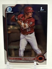 2022 Bowman Draft Chrome Sal Stewart 1st Rookie RC #BDC-122 Cincinnati Reds