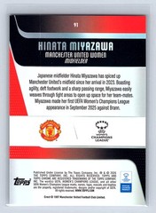 Hinata Miyazawa 2025-26 Topps Chrome UWCL #91 Aqua Wave Refractor /199
