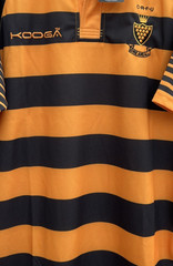 Cornwall Rugby Shirt Kooga Mens Large CRFU Black Yellow Striped BNWT