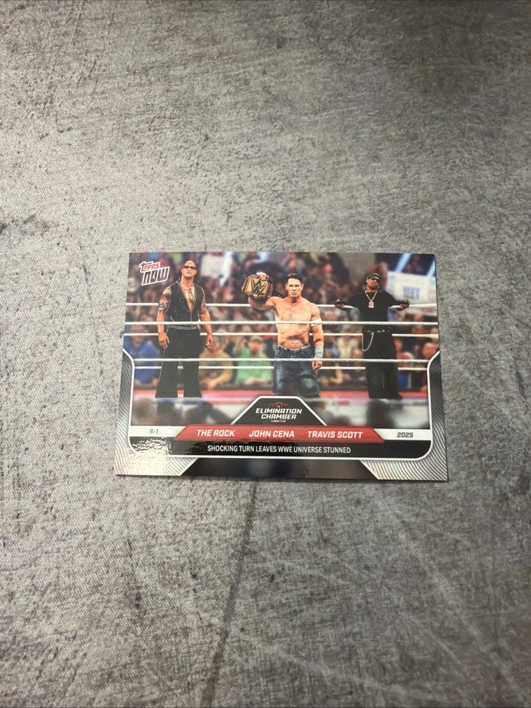 2025 Topps Now WWE – John Cena, The Rock, Travis Scott #27 /55211