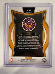 2025 Panini Select WNBA Sarah Ashlee Barker #66 Concourse Silver Prizm RC Sparks