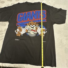New 1991 Vintage Looney Tunes Taz New York Giants T Shirt NFL Mens XL Rare Black