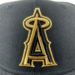New Era LA Anaheim Angels Exclusive Black Metallic Gold 9FIFTY Snapback Hat Cap