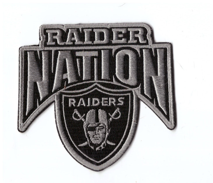 New 3 3/4 x 4&Prime; Las Vegas Raiders Nation Iron on Patch Free Ship