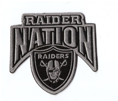 New 3 3/4 x 4&Prime; Las Vegas Raiders Nation Iron on Patch Free Ship