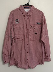 Columbia PFG Men&rsquo;s Large Super Bonehead South Carolina Red Check Fishing Shirt