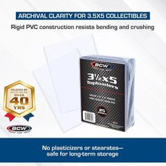 25 BCW Topload Holders For Trading / Index Card Photo 3 1/2 x 5 Clear Semi Rigid