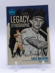 2021 Panini Diamond Kings – Legacy Lithographs Eddie Mathews #LL-12 Holo Blue…