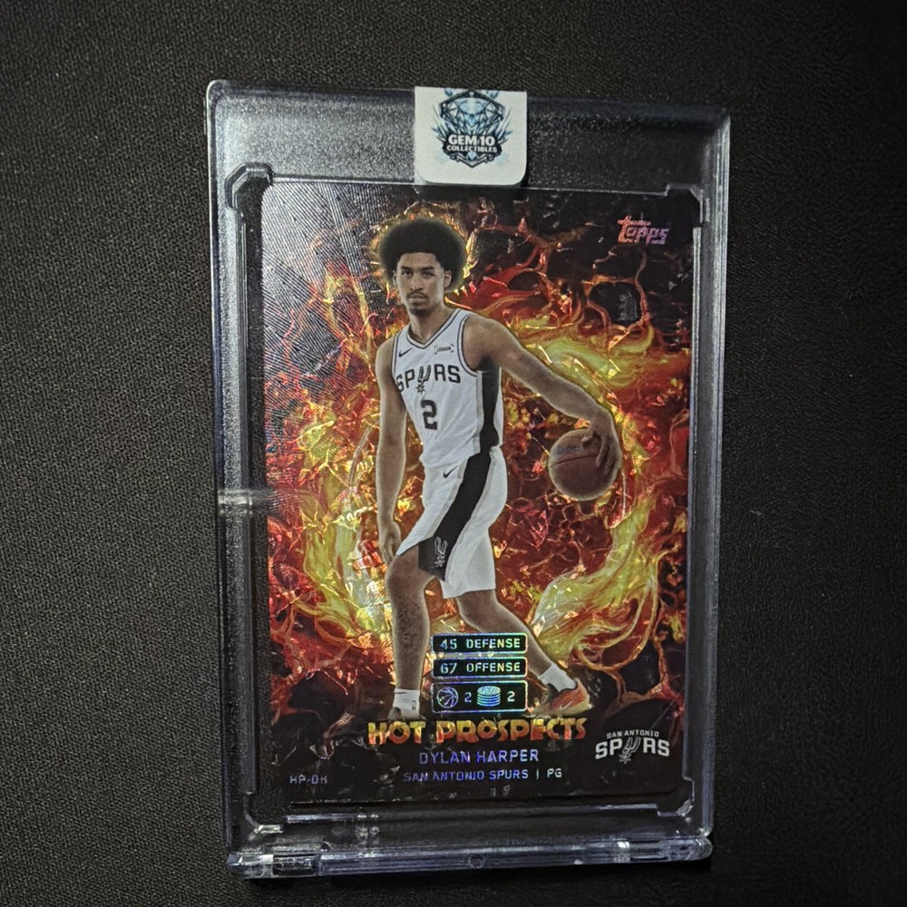 Topps 2023 Match Attax Hot Prospects Dylan Harper HP-DH Spurs GEM 10