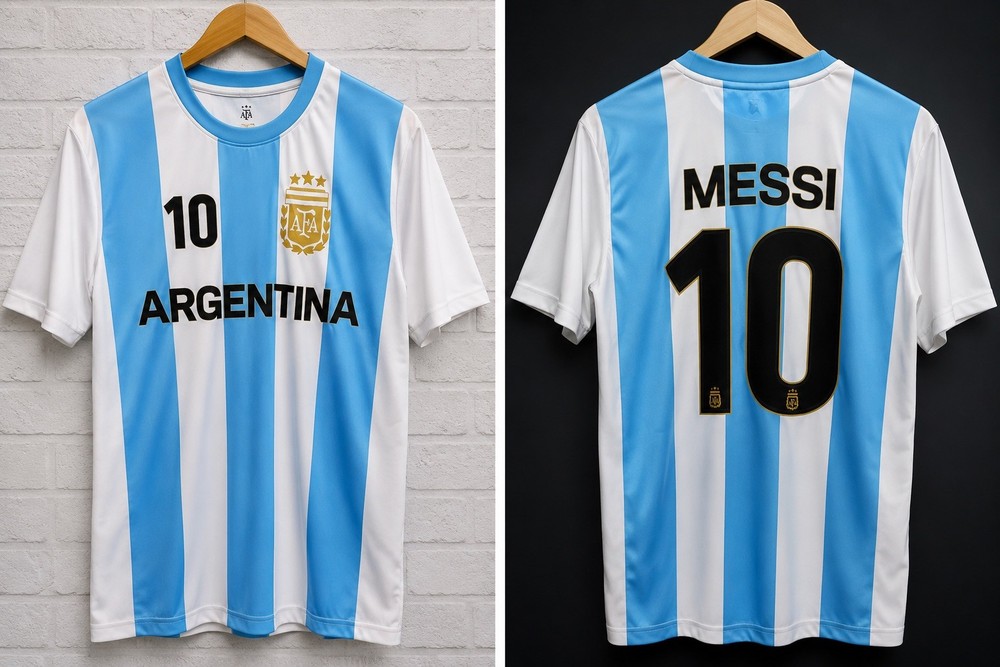 AFA Argentina Soccer Jersey Messi #10 Blue White Size XL Official Licensed