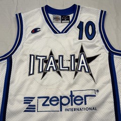 Vintage Italy Basketball Jersey Mens Medium White Blue FIBA Champion Italian
