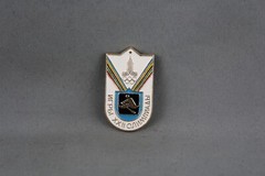 Moscow 1980 Olympic Games Pin – Rowing Event Shield and Medal Design Stamped Pin