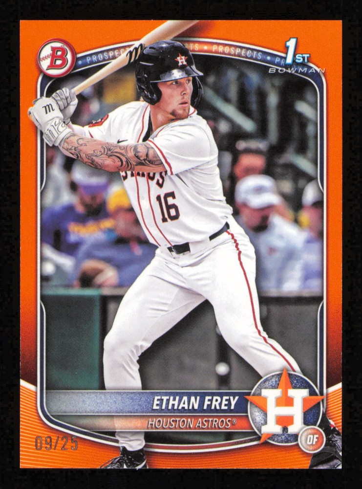 Ethan Frey 2025 Bowman Draft #BD-67 Orange Border Houston Astros /25