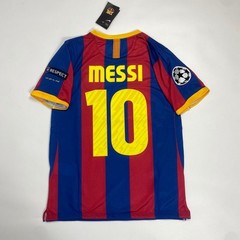 2011 Barcelona Final Home Retro Jersey Messi #10 Short Sleeve Vintage Blue Red