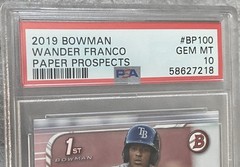 PSA 10 WANDER FRANCO #BP100 1st 2019 Bowman Paper Prospects Rookie RC GEM MINT