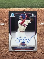 2023 1st Bowman Chrome ⚾️ JUSTIN CRAWFORD Auto ❤️🤍 Phillies #CPA-JC