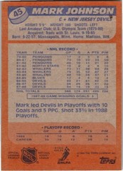 1988-89 Topps #45 Mark Johnson New Jersey Devils Free Shipping!