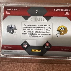 2010 Prestige – Jersey Card #2 Tony Romo, Aaron Rodgers /250 Game Worn Jerseys
