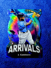 2024 Topps Finest Arrivals Junior Caminero Rookie Die-Cut /125 Refractor RC MINT