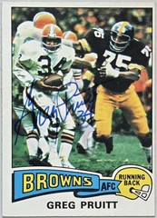 1975 TOPPS Greg Pruitt Auto Card #49 Cleveland Browns Vintage Football Signed