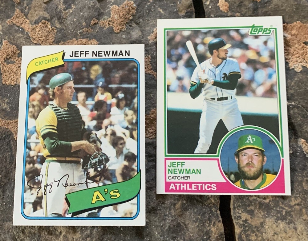 Jeff Newman Baseball Cards. Oakland Athletics