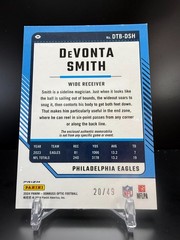 CZ2-661 – 2024 Panini Donruss Optic – DeVonta Smith #DTB-DSH – /49 Blue – Patch