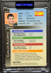🎾 2022 NETPRO Premium Rainbow Celebration Carlos Alcaraz RC /250 Free Shipping