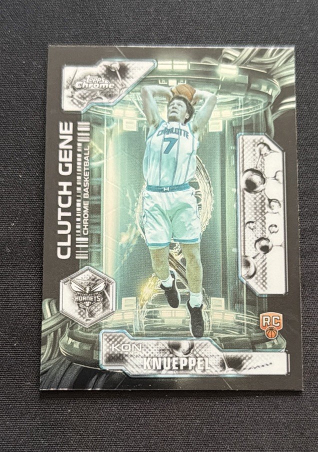 2025-26 Topps Chrome Update Clutch Gene Rookie Card Kon Knueppel RC Hornets