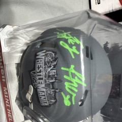 Riddell WWE WrestleMania Vegas Mini Helmet Signed Rhea Ripley & IYO SKY /5