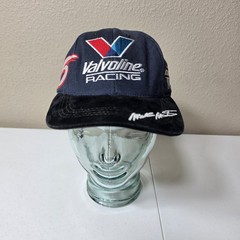 Vintage 90s Mark Martin #6 Valvoline Roush Racing Hat Leather Strapback Cap VTG