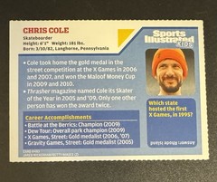 Chris Cole 2009 Sports Illustrated for Kids #493 – Skateboarding