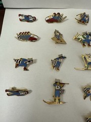 Vintage 1980 Lake Placid Olympic Mascot Roni Raccoon Pins Collection Lot Of 21