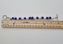 Indianapolis Colts Bracelet Football Blue and White Jade Rhinestone Silver
