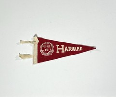 Vintage 1940s 50s Harvard University The Crimson 9” Felt Pennant College RARE