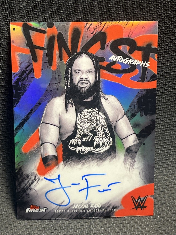 2025 Topps Finest WWE JACOB FATU Finest Autographs Refractor