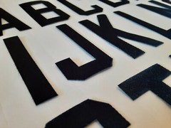 Tackle Twill Letters 3&Prime; Block Font NHL NFL NBA MLB Authentic Jersey Letters NAVY