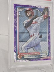 2024 ⚾️ Raylin Heredia 1st BOWMAN PURPLE NUMBERED 124/199! 💎 PSA 9 💎 POP 1 💎