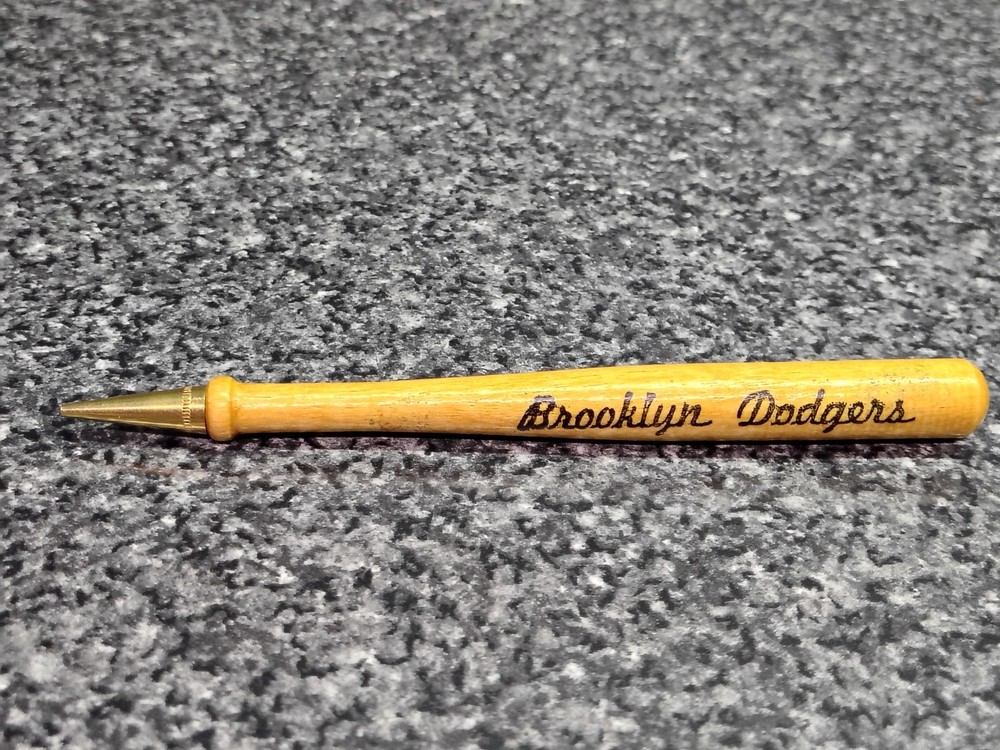 MLB Brooklyn Dodgers Baseball Bat Mechanical Pencil Wood 1940&rsquo;s Giveaway