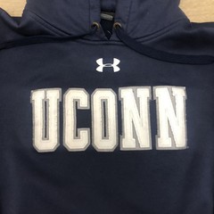 University Connecticut UCONN HUSKIES Pullover Hoodie Sweatshirt Blue Mens Large