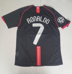 Manchester United 7 Ronaldo 2007_08 Away Black Short Sleeve Men&rsquo;s Sz L